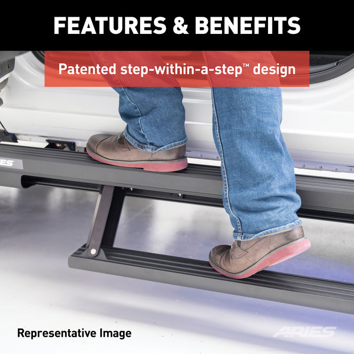 ARIES 3034472 ActionTrac 48.75" Powered Running Boards, Select Ford Bronco 2-Door for Select Ford Bronco