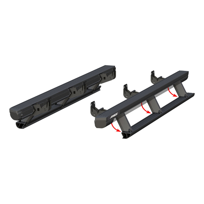 ARIES 3047913 ActionTrac 83.6" Powered Running Boards, Select Ram 2500, 3500 Extended Crew Cab for Select Ram 2500