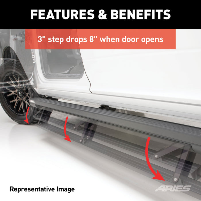 ARIES 3047952 ActionTrac 83.6" Powered Running Boards, Select Toyota Tundra Crew Cab for Select Toyota Tundra