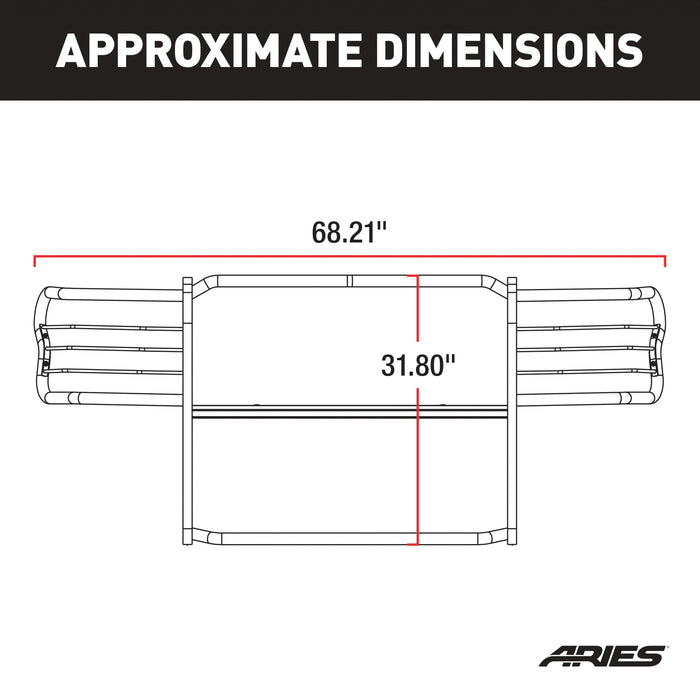ARIES 3053 Black Steel Grille Guard, Select Ford Ranger for Select Ford Ranger