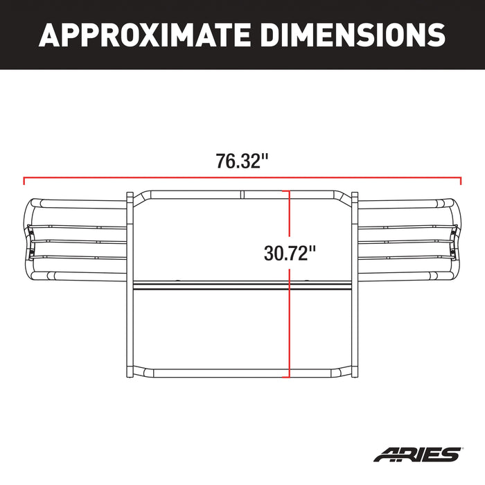 ARIES 3056-2 Polished Stainless Grille Guard, Select Ford F-150, Lincoln Mark LT for Select Ford F-150