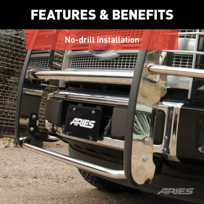 ARIES 3071-2 1-1/2-Inch Polished Stainless Steel Grille Guard, No-Drill, Select Ford F-150 for Select Ford F-150