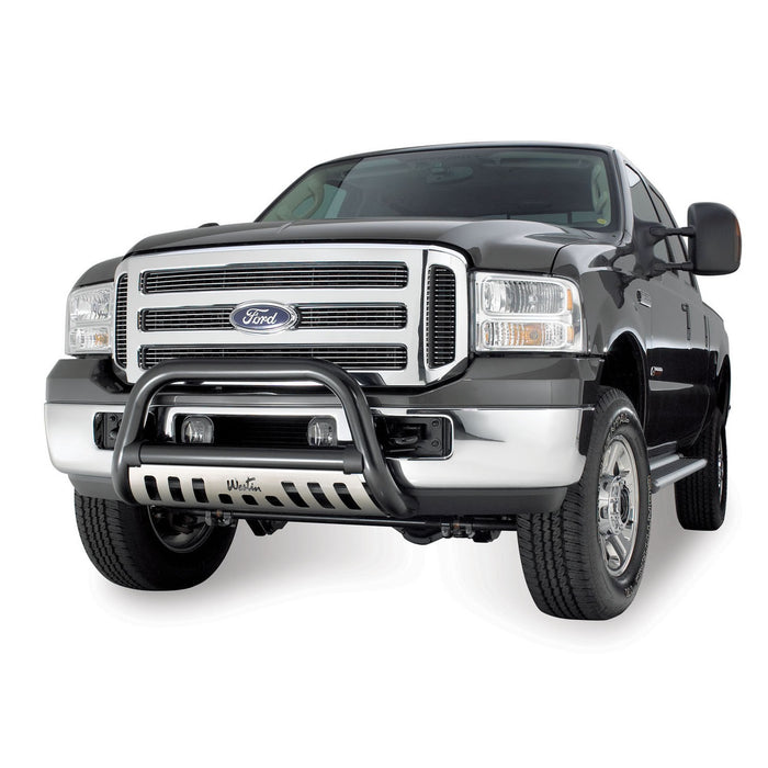 Westin 32-1645 Ultimate Bull Bar; 3 in. Dia.; Black Steel; w/Stainless Steel Skid Plate; - Truck Part Superstore