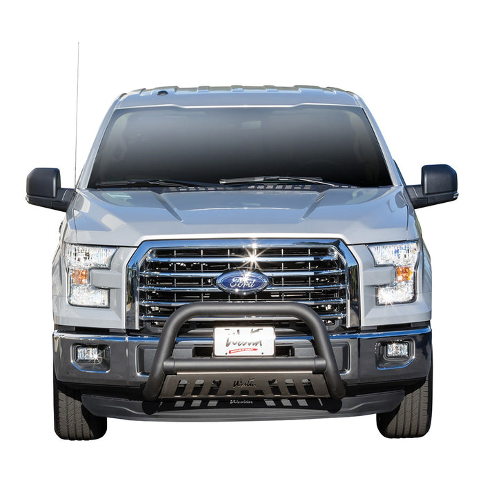 Westin 32-2455 Ultimate Bull Bar; 3 in. Dia.; Black Steel; w/Stainless Steel Skid Plate; - Truck Part Superstore
