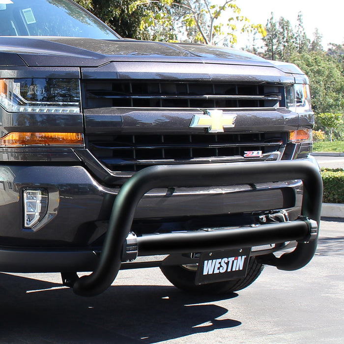 Westin 32-31005 Contour 3.5 Bull Bar; 3.5 in. Tube Diameter; Black Steel; - Truck Part Superstore