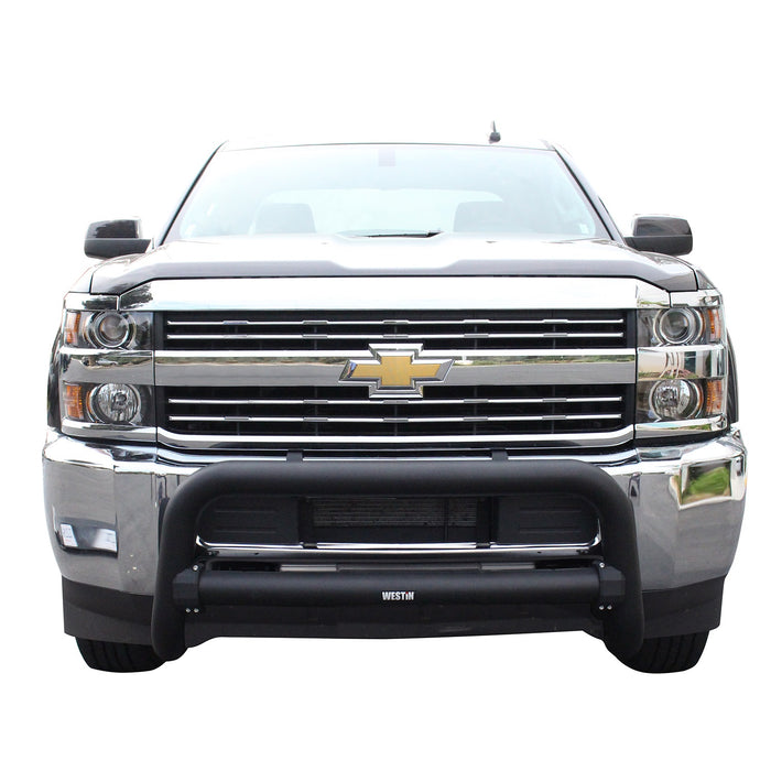 Westin 32-31015T Contour 3.5 Bull Bar; 3.5 in. Tube Diameter; Textured Black Steel; - Truck Part Superstore