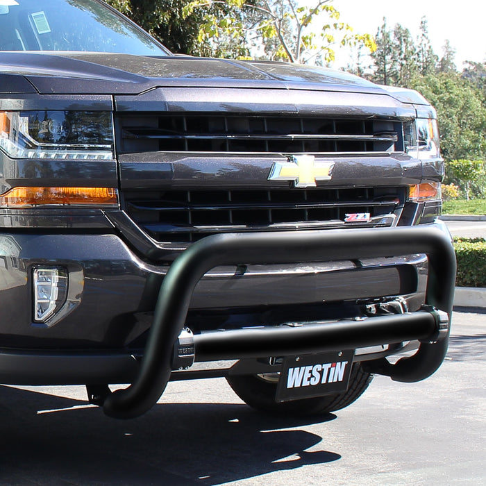 Westin 32-31065 Contour 3.5 Bull Bar; 3.5 in. Tube Diameter; Black Steel; - Truck Part Superstore