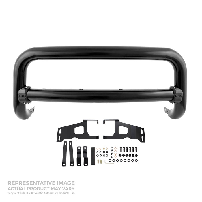 Westin 32-31085 Contour 3.5 Bull Bar; 3.5 in. Tube Diameter; Black Steel; - Truck Part Superstore