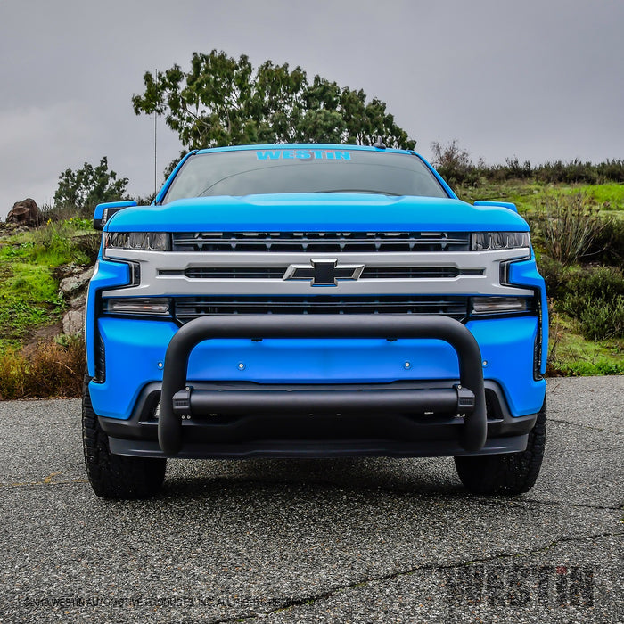 Westin 32-31115T Contour 3.5 Bull Bar; 3.5 in. Tube Diameter; Textured Black Steel; - Truck Part Superstore