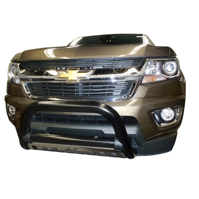 Westin 32-3645 Ultimate Bull Bar; 3 in. Dia.; Black Steel; w/Stainless Steel Skid Plate; - Truck Part Superstore