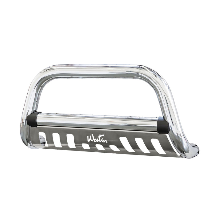 Westin 33-0825 Ultimate Bull Bar; 2.5 in. Dia.; Black Steel; w/Stainless Steel Skid Plate; - Truck Part Superstore