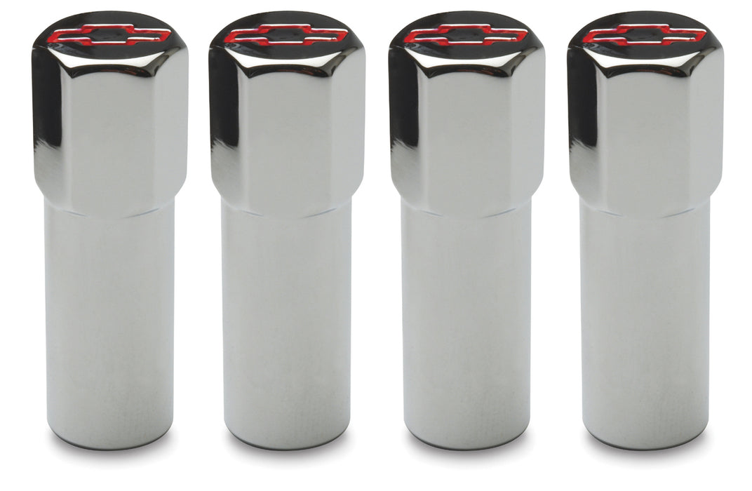 Proform 141-909 Engine Valve Cover Mini Nuts; Steel; Red; Bowtie Logo; Studs Included; 4 Pc - Truck Part Superstore