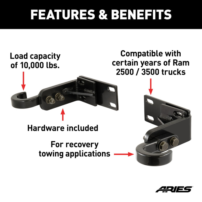 ARIES 35-5TOW Bull Bar Tow Hooks for Dodge, Ram Trucks