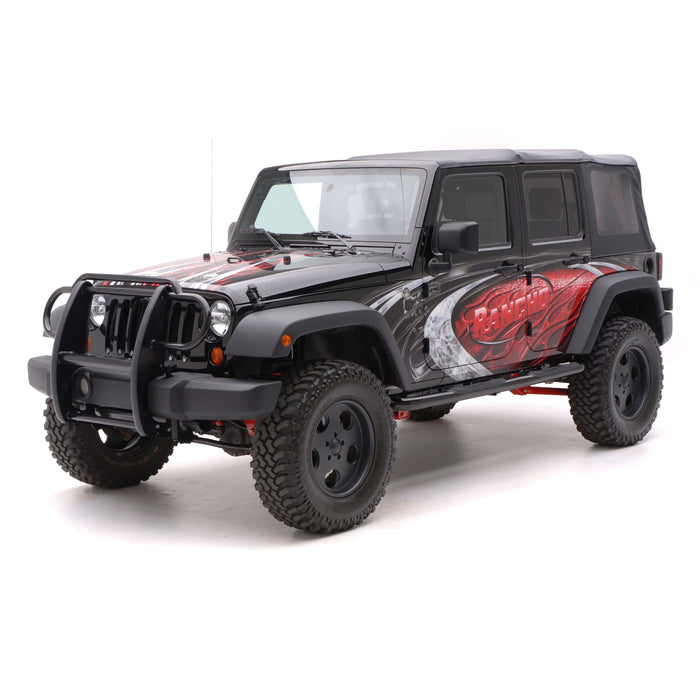 ARIES 35700 3" Round Black Steel Side Bars, Select Jeep Wrangler JK Unlimited for Select Jeep Wrangler
