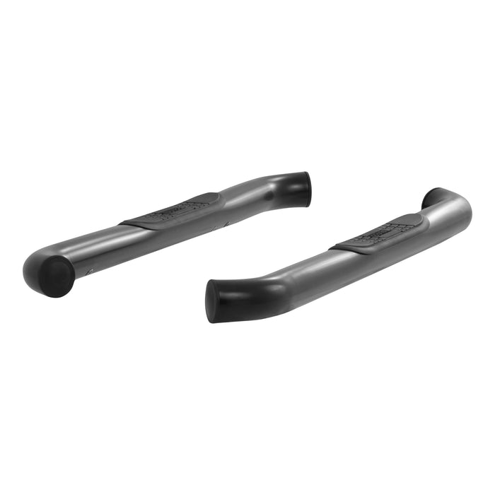 ARIES 35800 3" Round Black Steel Side Bars, Select Jeep Wrangler JK for Select Jeep Wrangler