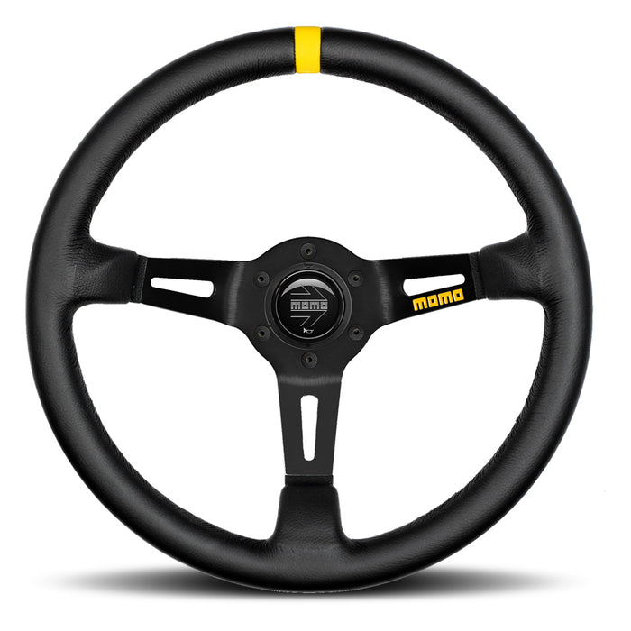 MOMO AUTOMOTIVE ACCESSORIES R1908/35L MOD 08 Steering Wheel Black Leather
