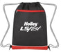 Holley 36-570 LS Fest Drawstring Bag; Front Zipper Pocket; Black/Red; - Truck Part Superstore