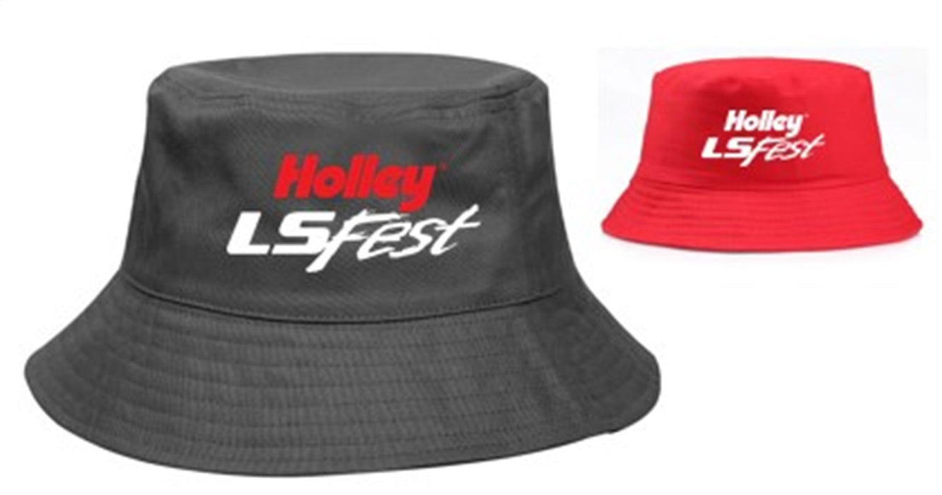 Holley 36-574 LS Fest Hat; Reversible Bucket Hat; Red/Black; - Truck Part Superstore