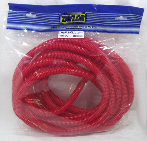 Taylor Cable 38600 Convoluted Tubing; 1/2 in. I.D.; 25 ft.; Red - Truck Part Superstore