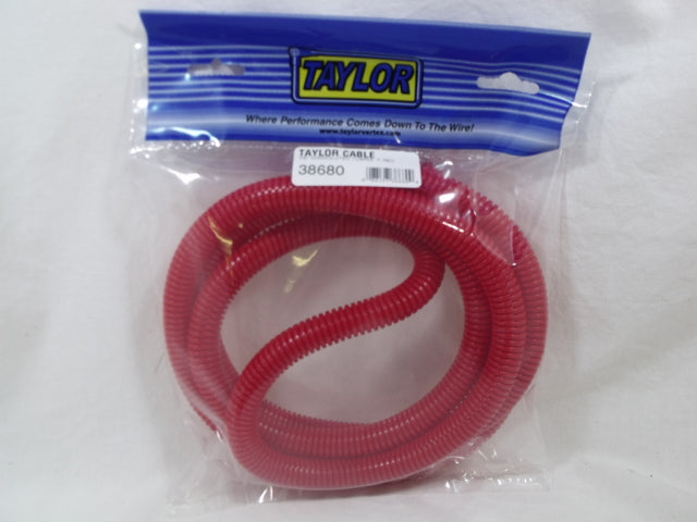 Taylor Cable 38680 Convoluted Tubing; 0.5 in. I.D.; 7 ft.; Red - Truck Part Superstore