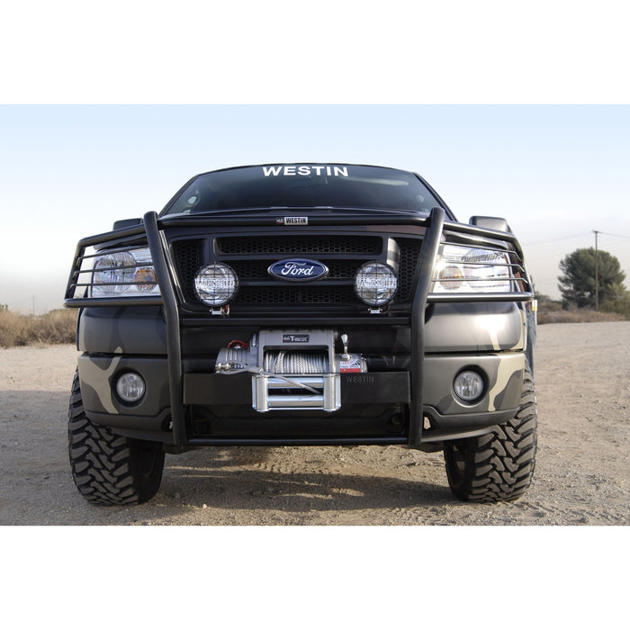 Westin 40-92365 Sportsman Winch Mount Grille Guard; Black; - Truck Part Superstore