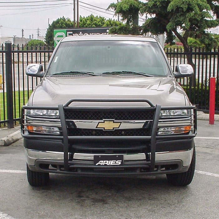 ARIES 4050 Black Steel Grille Guard, Select Chevrolet Silverado 2500, 3500 HD for Select Chevrolet Silverado 2500