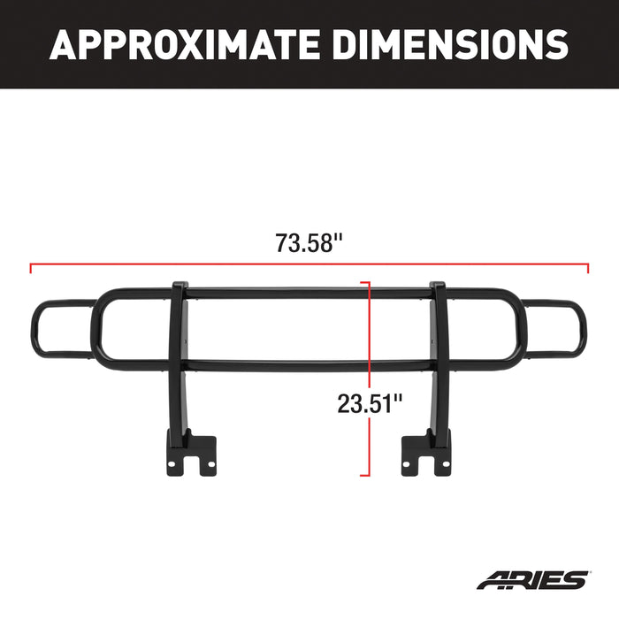 ARIES 4078 Black Steel Grille Guard, Select Hummer H3, H3T for Select Hummer H3