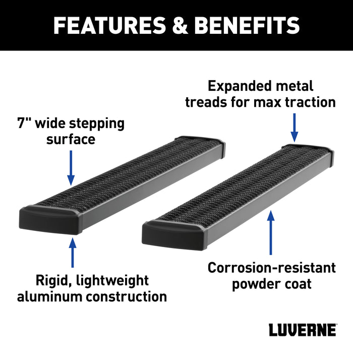LUVERNE 415098-401733 Grip Step 7" x 98" Aluminum W2W Running Boards, Select Ford F-250, F-350, F-450 - Truck Part Superstore