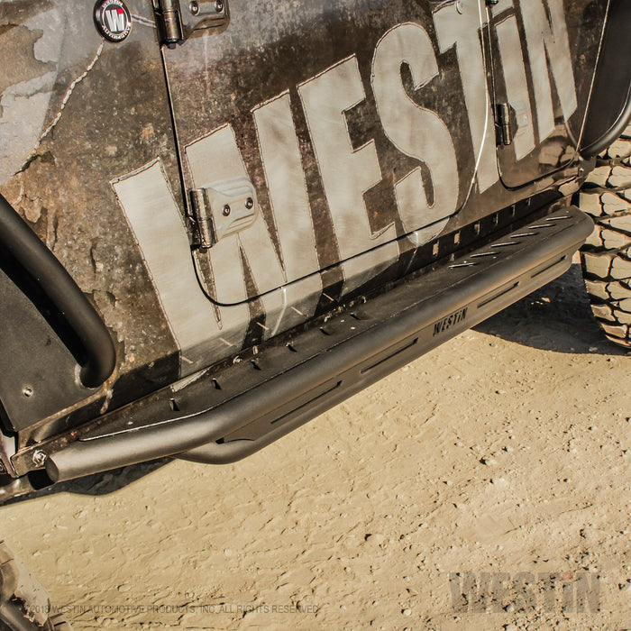 Westin 42-6025 Triple Tube Rock Rail Steps; Textured Black Finish; - Truck Part Superstore