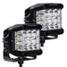 Go Rhino 750300323SCS Bright Series Lights - Pair of 4x3 Sideline Cube Spot Light Kit - Truck Part Superstore