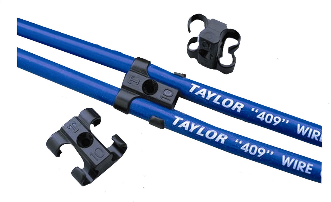 Taylor Cable 42609 Spark Plug Wire Separator; T-Clip; 10.4mm; Pro Race Wires; 6 Per Package; Black; - Truck Part Superstore