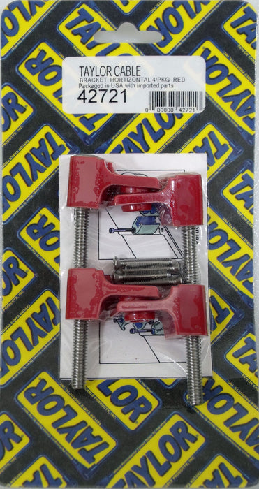 Taylor Cable 42721 Spark Plug Wire Separator Bracket; Horizontal; 4 Per Package; Red; - Truck Part Superstore