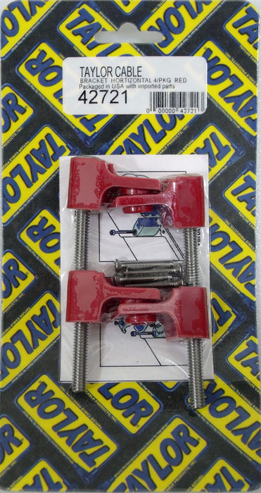 Taylor Cable 42721 Spark Plug Wire Separator Bracket; Horizontal; 4 Per Package; Red; - Truck Part Superstore