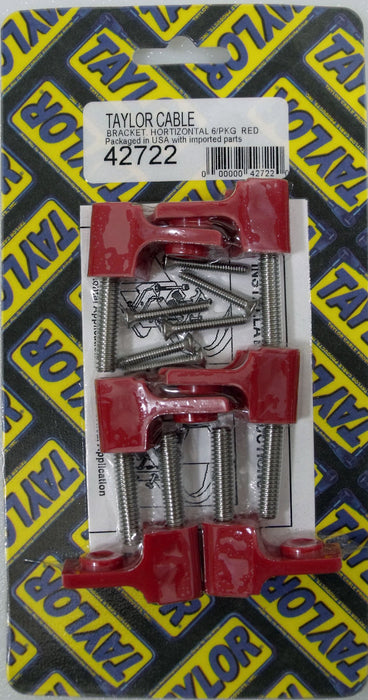 Taylor Cable 42722 Spark Plug Wire Separator Bracket; Horizontal; 6 Per Package; Red; - Truck Part Superstore