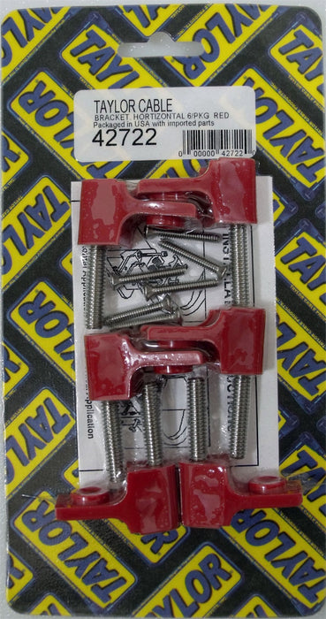 Taylor Cable 42722 Spark Plug Wire Separator Bracket; Horizontal; 6 Per Package; Red; - Truck Part Superstore