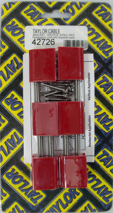 Taylor Cable 42726 Spark Plug Wire Separator Bracket; Vertical; 6 Per Package; Red; - Truck Part Superstore