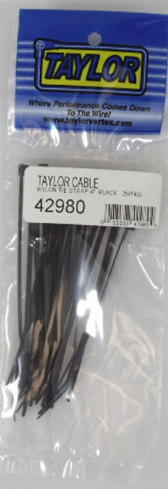Taylor Cable 42980 Cable Wire Ties; 4 in. Length; Black; 25 Per Package; - Truck Part Superstore