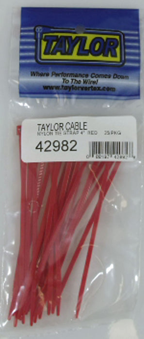 Taylor Cable 42982 Cable Wire Ties; 4 in. Length; Red; 25 Per Package; - Truck Part Superstore