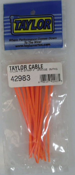 Taylor Cable 42983 Cable Wire Ties; 4 in. Length; Orange; 25 Per Package; - Truck Part Superstore