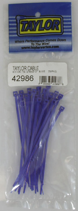 Taylor Cable 42986 Cable Wire Ties; 4 in. Length; Blue; 25 Per Package; - Truck Part Superstore