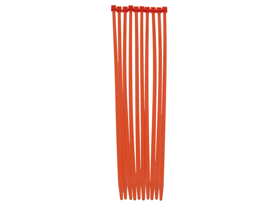 Taylor Cable 43033 Cable Wire Ties; 8 in. Length; Orange; 10 Per Package; - Truck Part Superstore