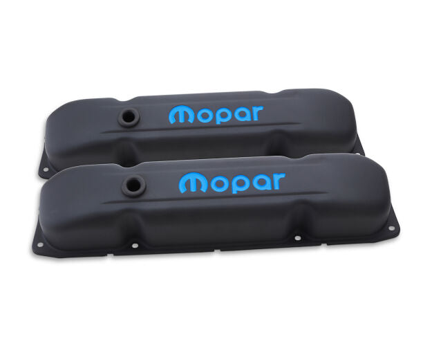 ProForm 440-811 Engine Valve Covers Steel Black Crinkle Mopar Emblem B/RB/Big Block Engines Proform - Truck Part Superstore