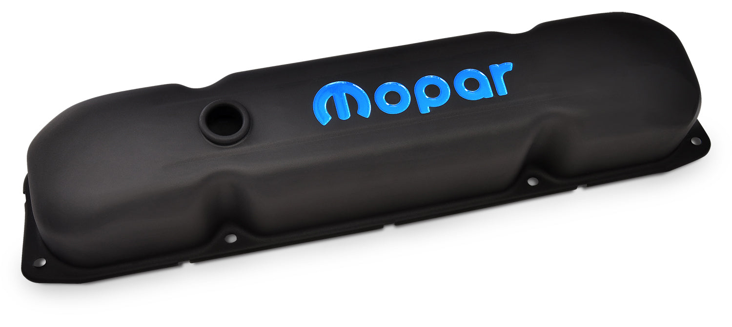 ProForm 440-811 Engine Valve Covers Steel Black Crinkle Mopar Emblem B/RB/Big Block Engines Proform - Truck Part Superstore