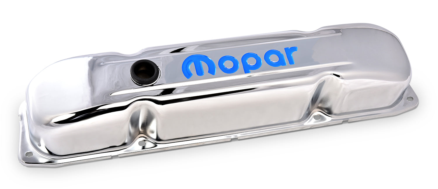 ProForm 440-813 Engine Valve Covers Steel Chrome Mopar Emblem Fits B/RB/Big Block Engines Proform - Truck Part Superstore