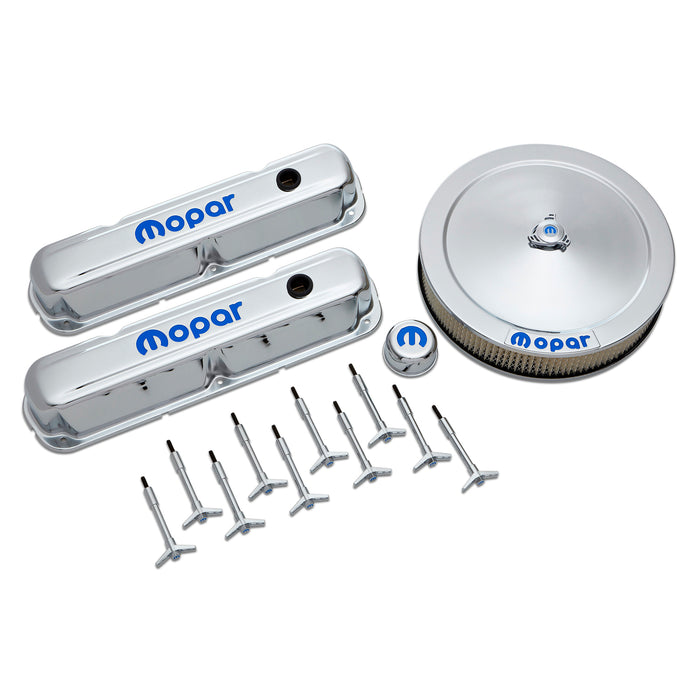 ProForm 440-900 Engine Dress-Up Kit Chrome w/Blue MOPAR Logo Fits LA/Small Block Engines Proform - Truck Part Superstore