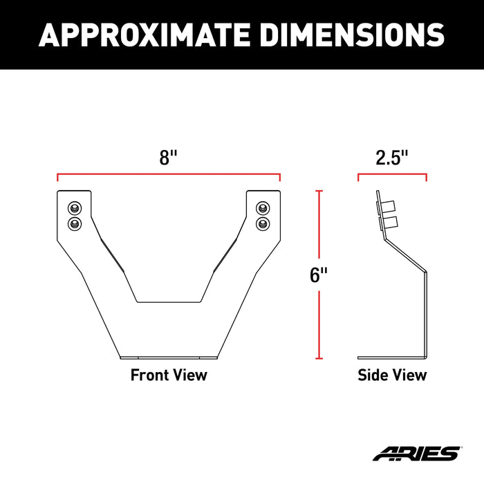 ARIES 45-0000 4" Bull Bar License Plate Bracket