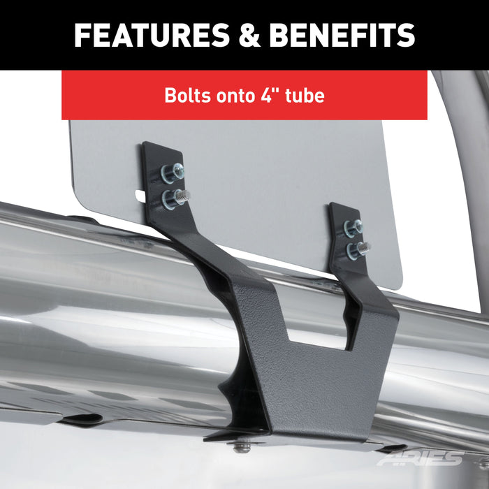 ARIES 45-0000 4" Bull Bar License Plate Bracket
