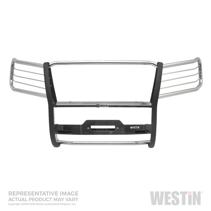 Westin 45-92310 Sportsman Winch Mount Grille Guard; Polished Stainless Steel; - Truck Part Superstore