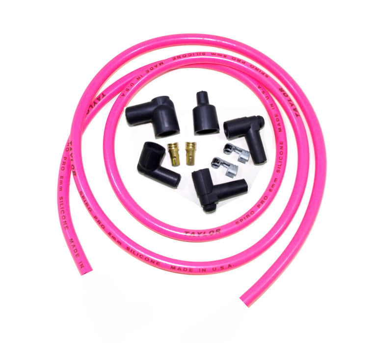 Taylor Cable 45829 8mm Spiro-Pro Spark Plug Wire Repair Kit; 90/180 deg.; Hot Pink; - Truck Part Superstore