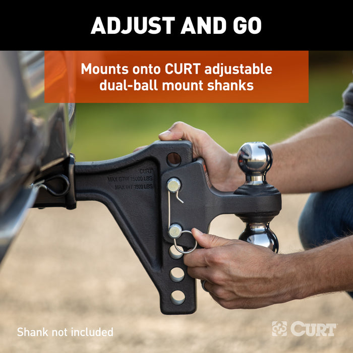 CURT 45933 Dual Ball Attachment for Weight Distribution Shank - Truck Part Superstore
